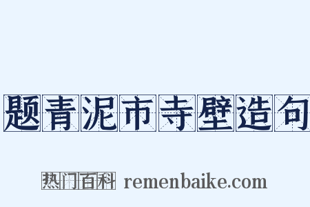 题青泥市寺壁造句是什么意思的图片